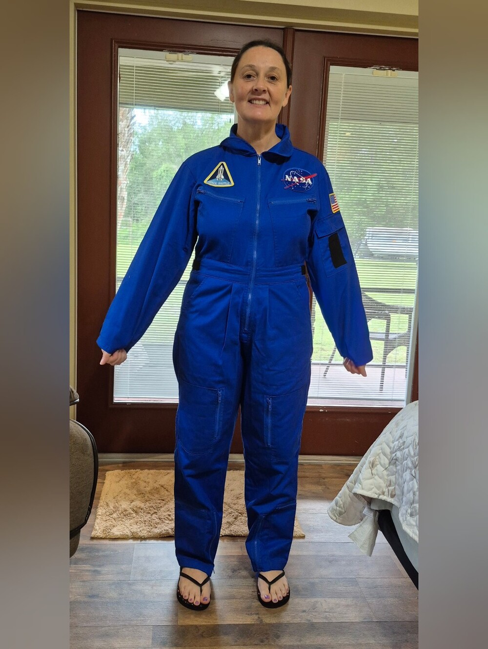 NASA Blue Unisex for Adult/Youth Flight Coverall Jumpsuit - Picture 3 of 7